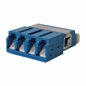 LANMASTER LC optical adapter, with shutters, duplex SC form factor, quad
